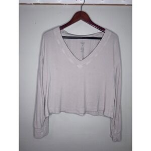 Kyte Baby Bamboo Ribbed‎ Lounge Top Oatmeal Neutral Cozy Minimalist M